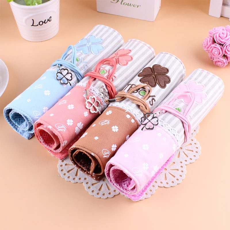 

1pc Nice Korean Style Pencil Bags for Student Gift Creative Fashion Wrap Roll Up Bag Holder Storage Pouch School Supplies