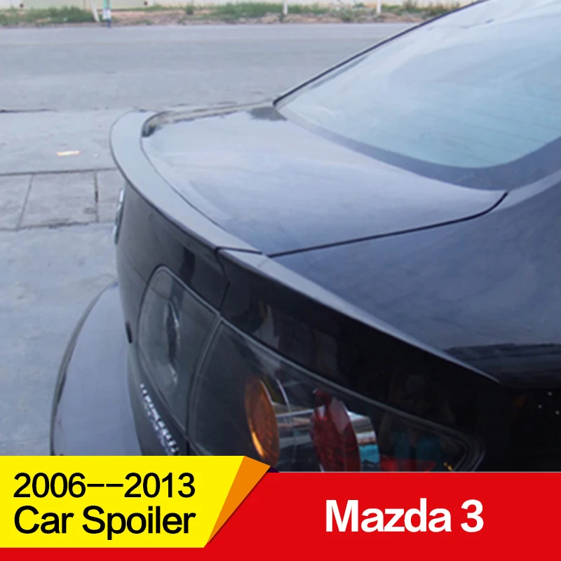 Подходит для Mazda 3, спойлер 2006 07 08 09 10 11 12 13 лет, 3 шт., полиуретановый пластик, аксессуары для автомобиля, без перфорации