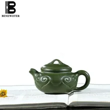 190cc аутентичный китайский чайник для заварки чая Фиолетовый Глиняный заварочный чайник здоровье НЕОБРАБОТАННАЯ руда зеленая грязь желаемый горшок для дома посуда для напитков офисная чайная церемония чайники