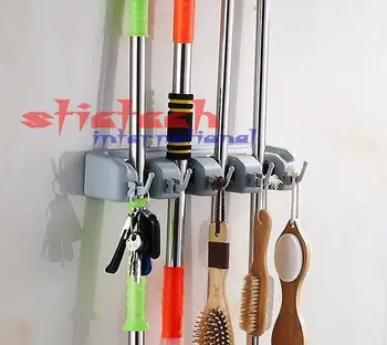 

by dhl or ems 50 sets Wall Mounted Hanger Storage Rack 3-5 Position Garage Storage Kitchen Mop Brush Broom Organizer Holder