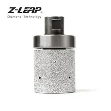 Roue à tambour en diamant de 2 ", polissage sous vide, granit, marbre, pierre d'évier, bord du trou, outil abrasif avec filetage Z LEAP – 11 ou M14, 5/8