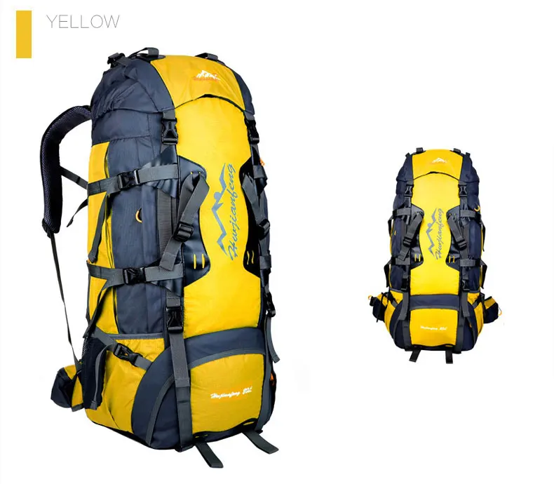 80L Outdoor Hiking Backpack Camping Waterproof Treking Sports Bags Rain Cover Mountaineering Bag Metal Frame Climbing Rucksack