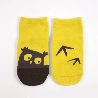 3 пары в партии, Носки для маленьких девочек и мальчиков детские носки на возраст от 0 до 3 лет носки для новорожденных, милый дизайн с изображением животных, из хлопка - Цвет: Yellow