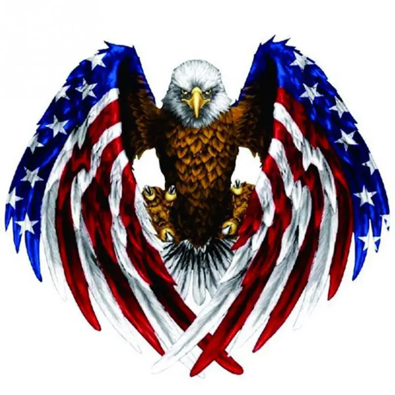 19cmx17cm Eagle Flag Reflective Car Graphics Side Decal