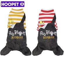 Одежда для собак HOOPET, теплый полосатый комбинезон для щенков, чихуахуа, одежда для маленьких собак, костюм на четыре ноги