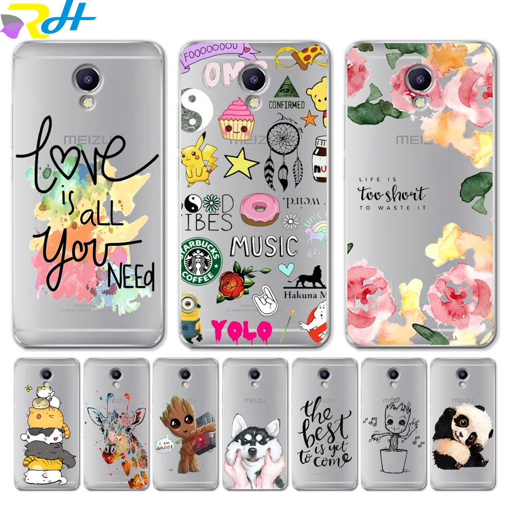 Чехол Etui для Meizu U10 U20 M5 Note M5C M3C Pro 6 M3S Max M5S M6 M3 Модный чехол с милыми животными |