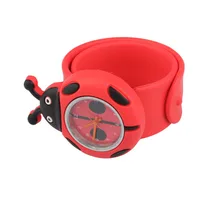 2017 Hot Sell Red Flap ring Digital Slap Watch Cute Coccinella Septempunctata Slap Watches for Kids Birthday Gift LL