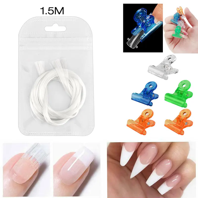

1.5m Professional Fiberglass Nail Extension Glass Fiber for Nail Silk Extension Nail Form Acrylic Tips Nail Pinching Tool