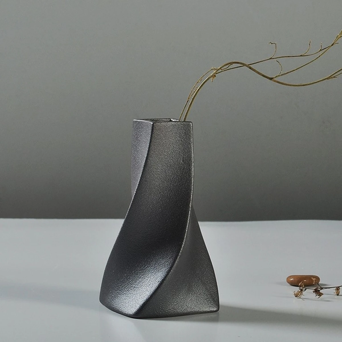 Классическая черная фарфоровая ваза для цветов декоративно-прикладное искусство керамики домашнее офисное настольное украшение художественные ремесла стиль DIY ваза подарок - Цвет: 3
