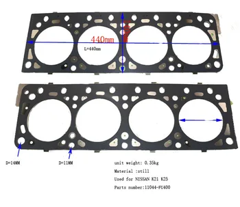 

cylinder head gasket steel material 11044-FU400 use for Nissan k21 k25 quality guarranty.