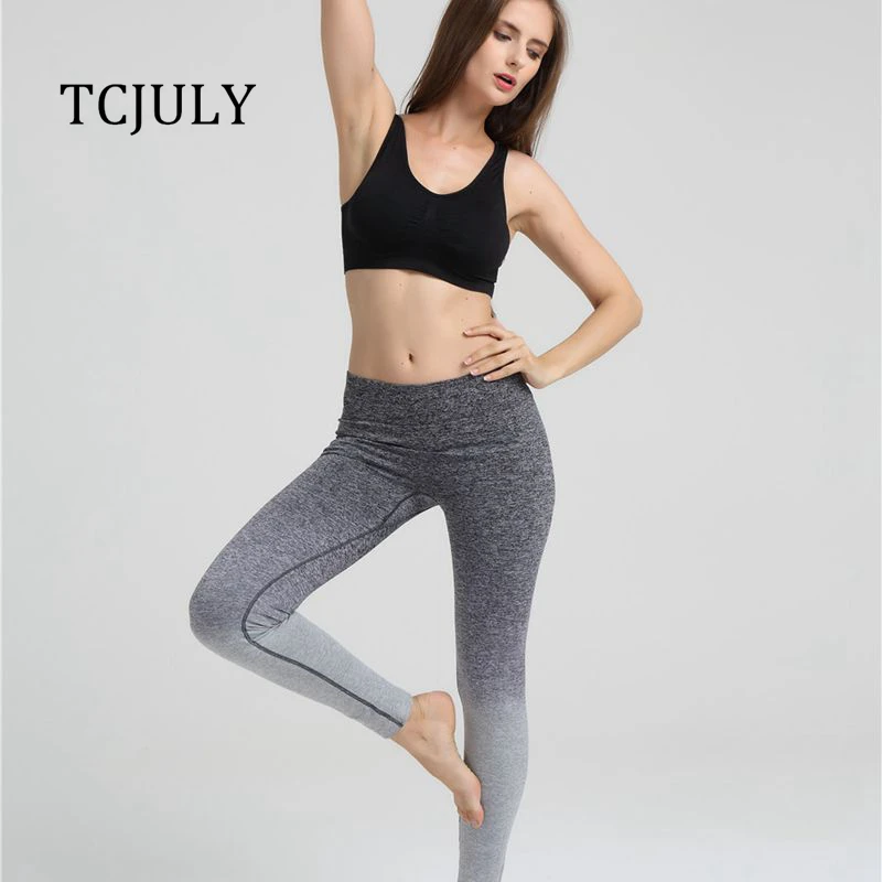 TCJULY, Новое поступление, бесшовные градиентные леггинсы, обтягивающие, пуш-ап, гибкие штаны для тренировок, быстросохнущие, высокая талия, эластичные леггинсы для женщин