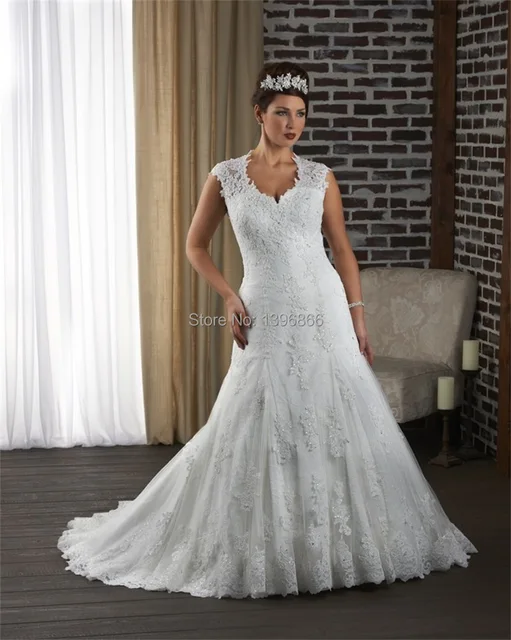 Plus Size Keyhole Back Wedding Dress