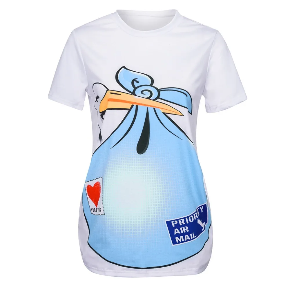 3-Women Funny Maternity Clothes Cartoon Print Casual Pregnancy Nursing Top Nursing T Shirt Summer Women Clothes Plus Size