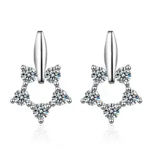 Exquisite Sweet Zircon Round Stud Earrings For Women Trend Creative 925 Sterling Silver Party Gift Jewelry Accessories SAE406