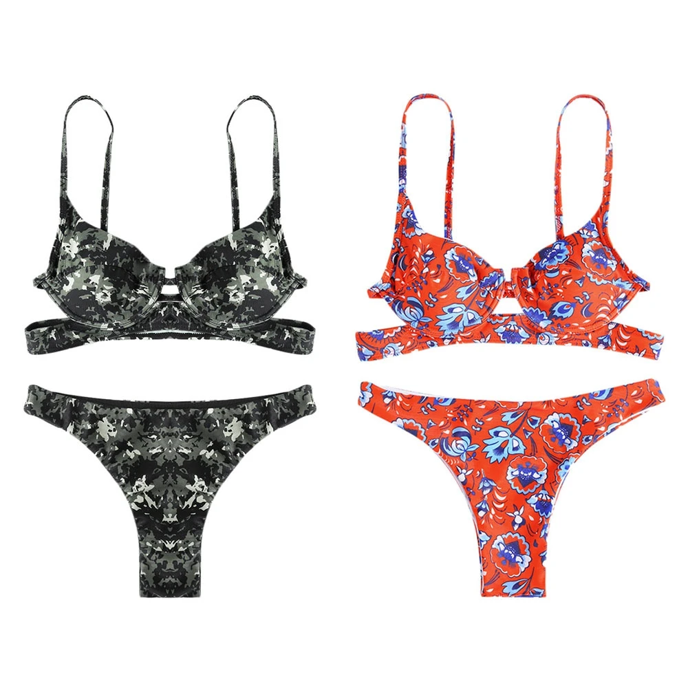 

Underwire Swimwear Strap Backless Swimsuit Women Sexy Bikini Set Bathing Swimming Suits Beach Suit High Quality Stylish