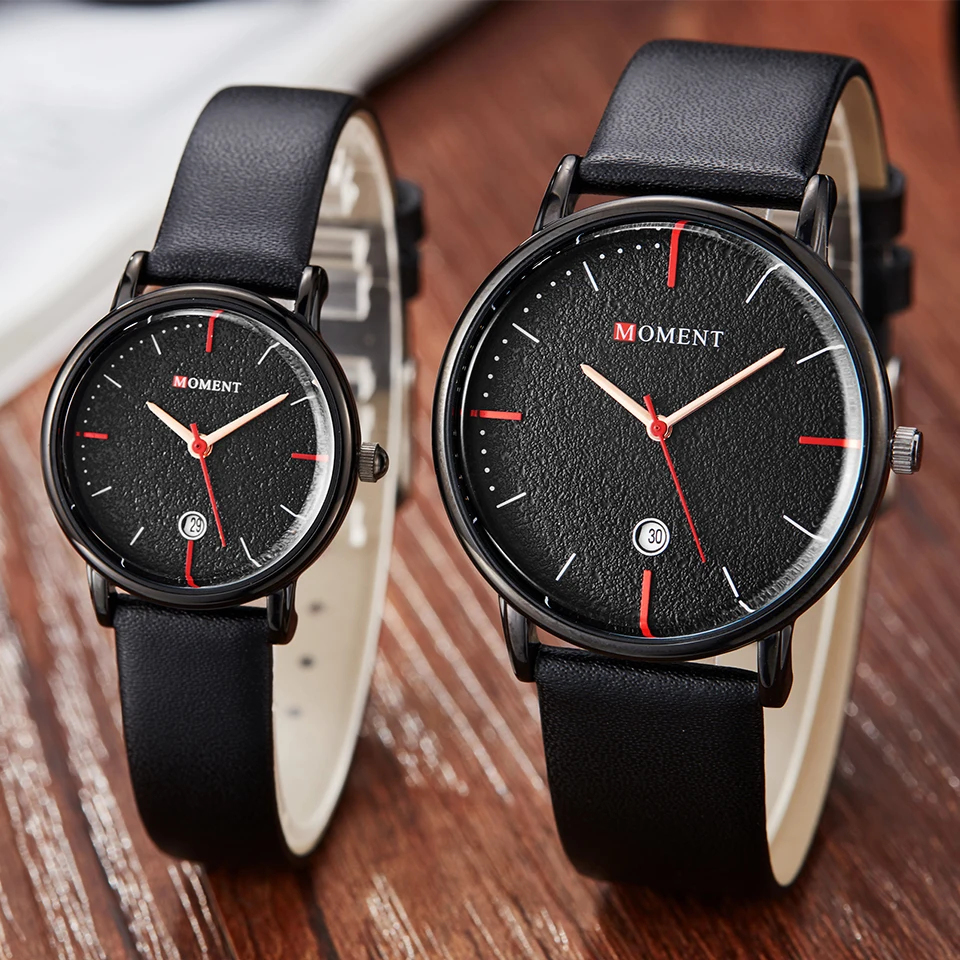 Классические часы для пар мужские и женские черные наручные подарок на день