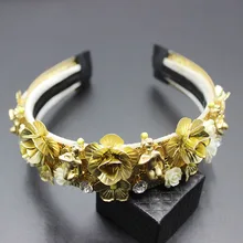 Мода роскошный барокко Подиум суд обруч для волос золотой великолепных камней ободок для волос модные роскошные дикие украшение на голову для танцев 304