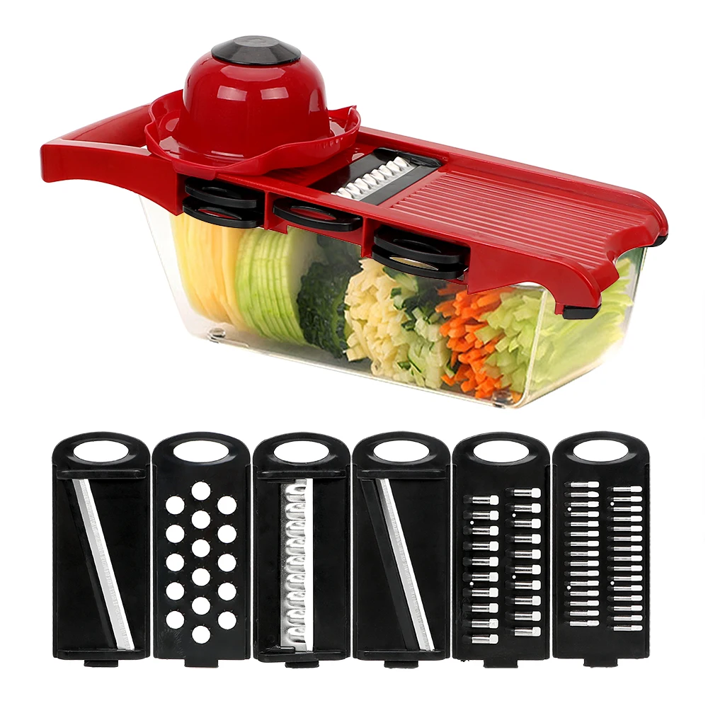 

NICEYARD Mandoline Vegetable Slicer Fruit Cutter Grater Sets 6 Blades Slicer Multi-function Kitchen Gadget Cooking Tool