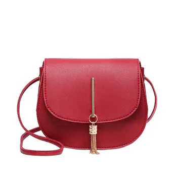 

Fashion Small Bag For Women 2019 Tassel Solid Crossbody Bags For Women PU Leather Flaps Shoulder Messanger Bags