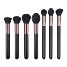 

BBL 7pcs Black Professional Premium Makeup Brushes Set Goat Hair Kabuki Loose Powder Buffer Blusher Blending Brush Make Up Tools