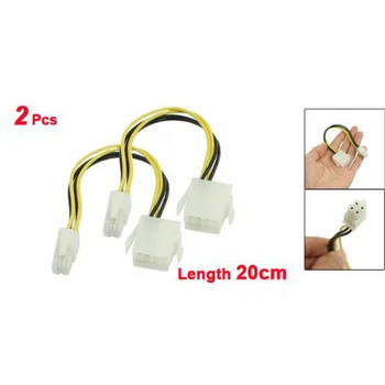 

Promotion! New 2 Pcs Plastic ATX 4 Pin Female to 8 Pin Male F/M Power Connector Cable