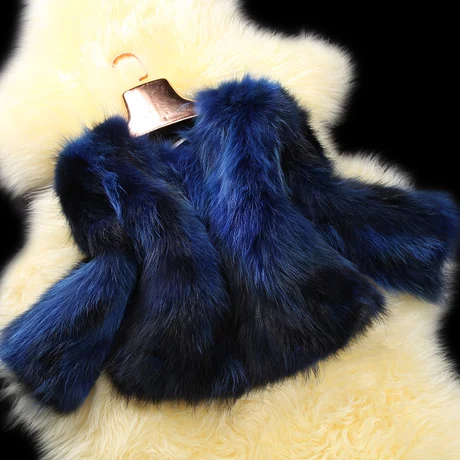 Шуба из натурального меха енота, женская куртка из меха енота, зимние меховые жилеты, цветные меховые, F552 - Цвет: blue