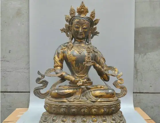 

free 26" Tibetan Buddhism Bronze Vajrasattva Mahasattva Buddha Sculpture Statue fast
