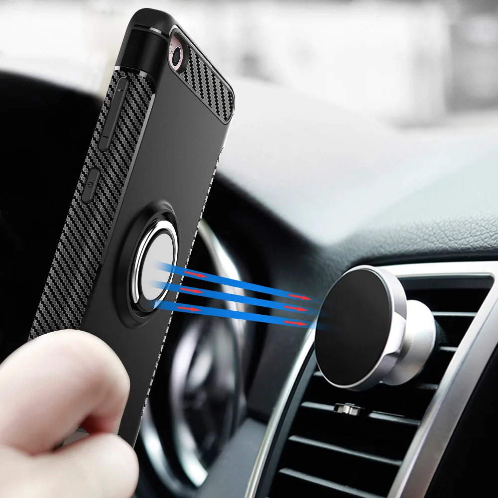 

AXBETY Case For Xiaomi Redmi 4X case Hard Hybrid Plastic Case Combo Magnetic Ring armor Cover For Redmi 4X 16gb 32gb Cases