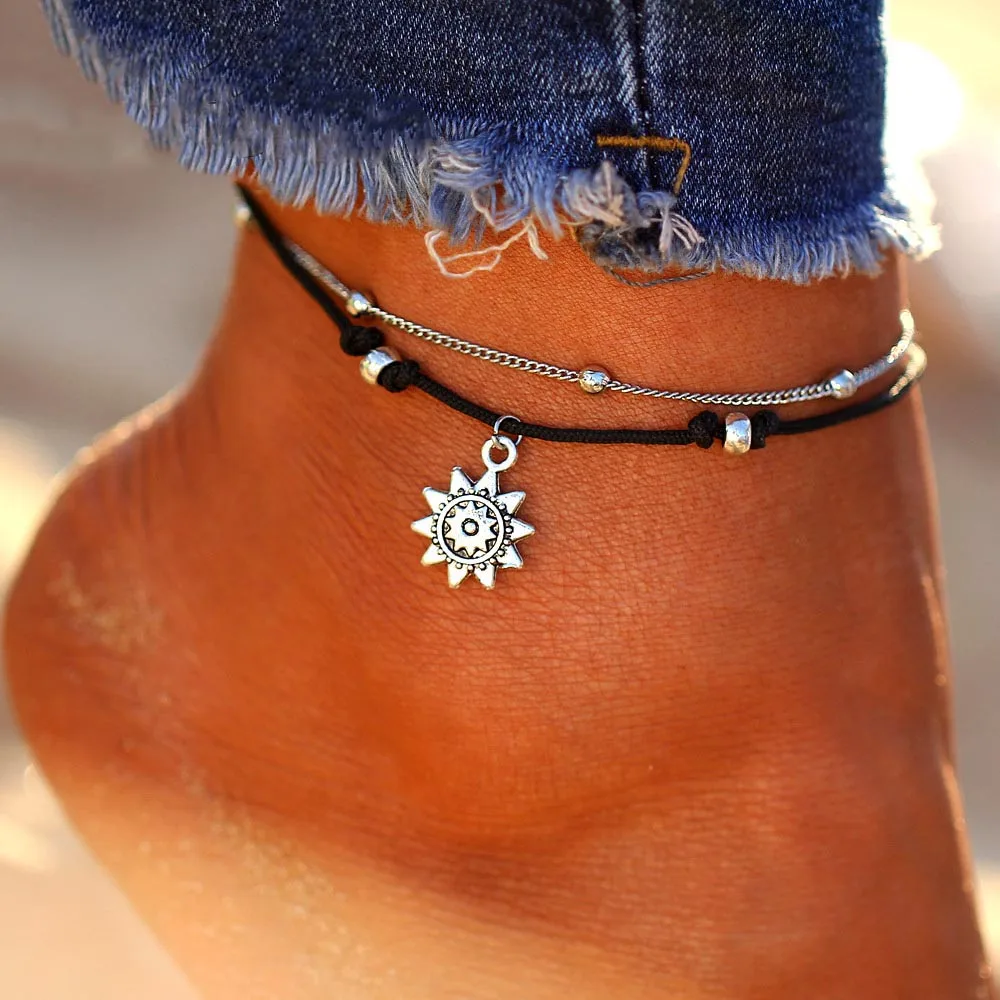Buy Vintage Boho Multi Layer Beads Anklets For Women