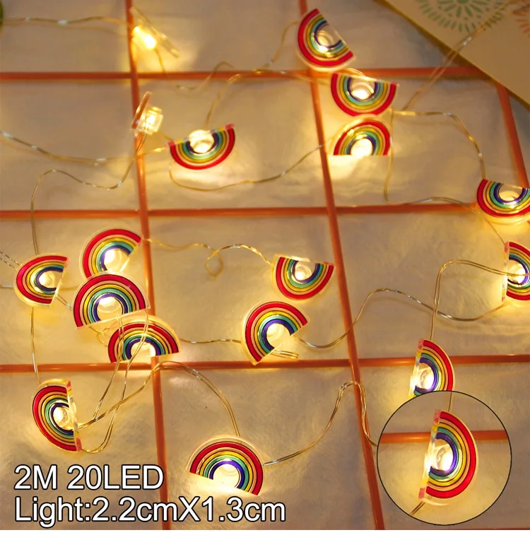 Rainbow Light QIFU, мини-светильник из медной проволоки, ананас, Розовый Фламинго, Декор для дома, фламинго, декоративный светильник, тропический Летний пляж, день рождения, гавайский Декор - Цвет: Rainbow Light