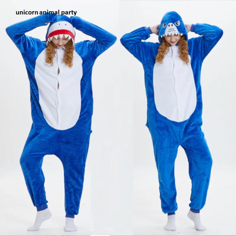 

Unisex Animal Shark Pajamas Adult Onesie Cosplay Costume Sleepwear For Party Jumpsuit