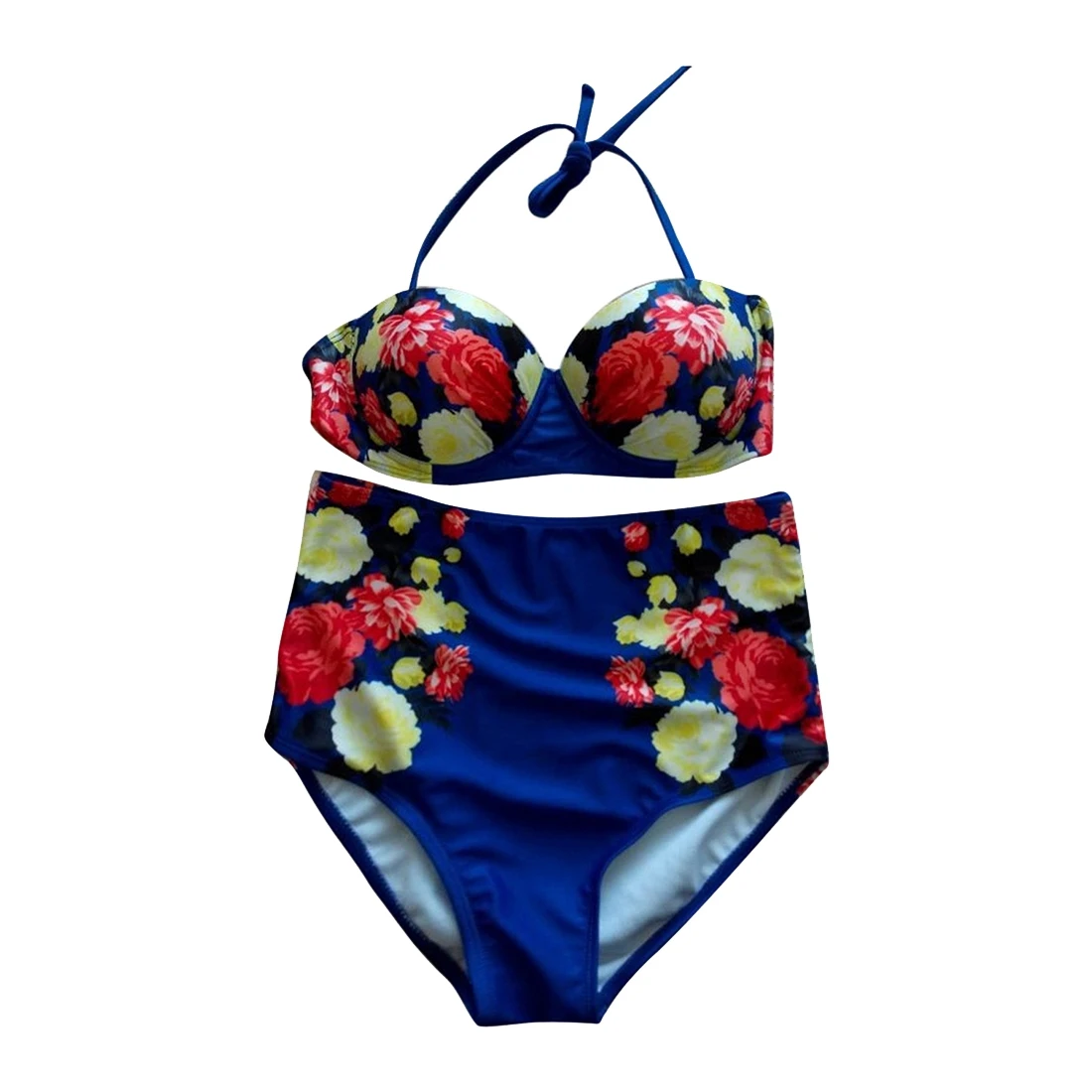 New Women Sexy Vintage Retro High Waist Beachwear Padded