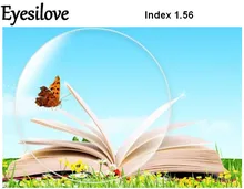 Eyesilove 1.56 index prescription glasses lenses/ extra thin aspheric HC TCM UV resin eyeglasses lenses for myopia