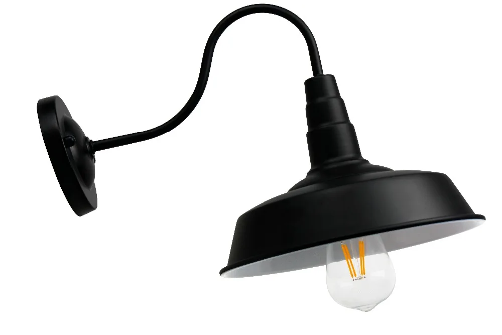 Dia26cm Retro vintage ancient painted black Vintage led wall lamps personalized umberlla black shade Antique wall light ZBD0070