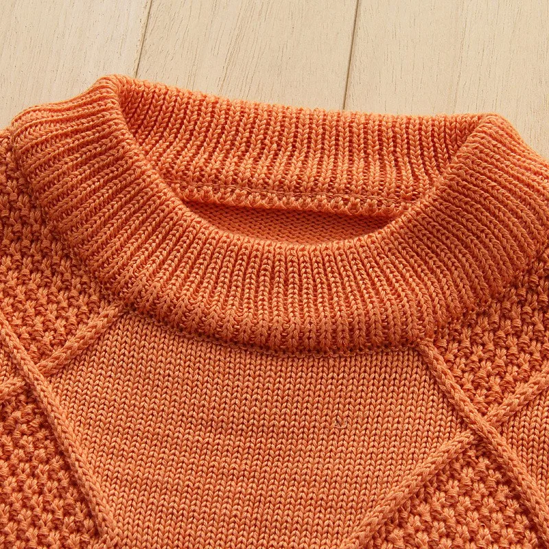 Детский осенне-зимний вязаный свитер, 90-150 см повседневные топы с длинными рукавами для мальчиков-подростков, рубашка, одежда пуловер для девочек, шерстяные свитера