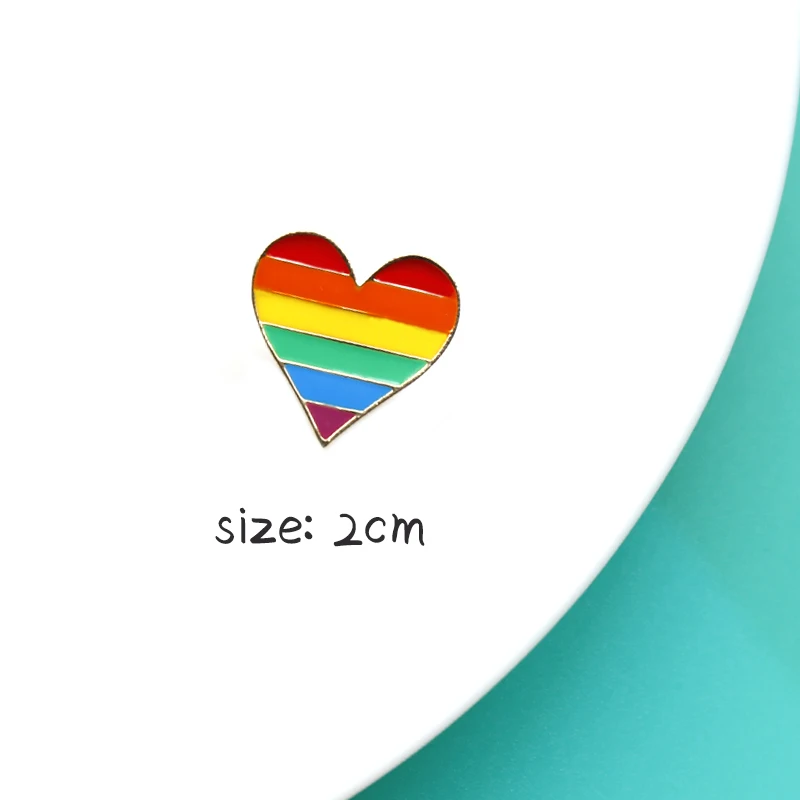 Nengdou ЛГБТ Прайд Радуга металлический значок с флагом поддержка гей-лесбиянок, Би транссексуалов символ булавка ЛГБТ иконы Rozet Сердце Брошь