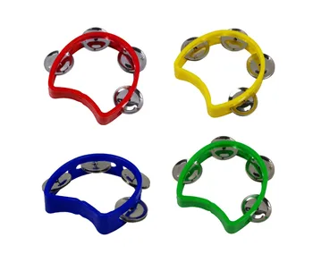

Free shipping.2PCS kids Tambourine with Plastic Handle & 4 Sets Metal Jingles Children Tambourine Toy Party Tambourine(R/BL/YL/G
