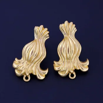 

Earrings Post Connectors Linkers Flower Base Matte Metal Gold color for Women Statement Earring Hanging Dangle Earrings Making