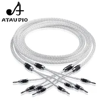 ATAUDIO 8ag Чистая Посеребренная OCC Здравствуйте fi кабель колонки Здравствуйте класса Динамик провод для усилителя и CD