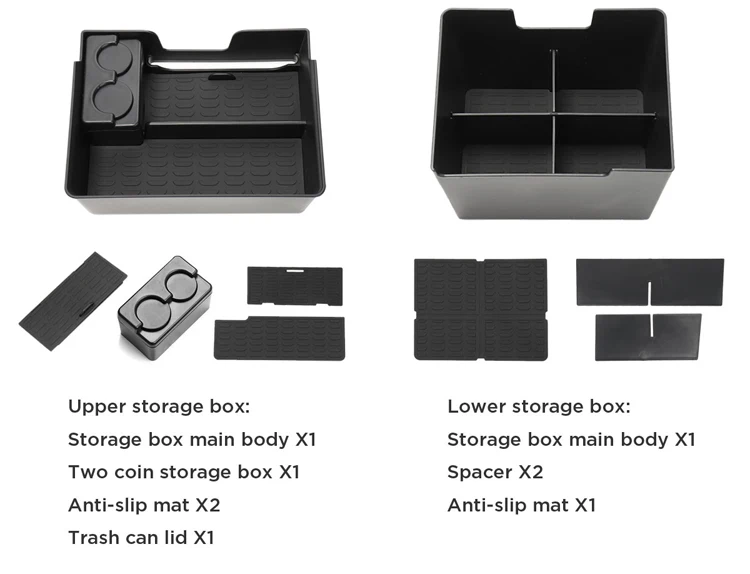 LUCKEASY автомобильный центральный подлокотник коробка для Tesla MODEL3- двойная дизайнерская салфетка для хранения Коробка для мусора
