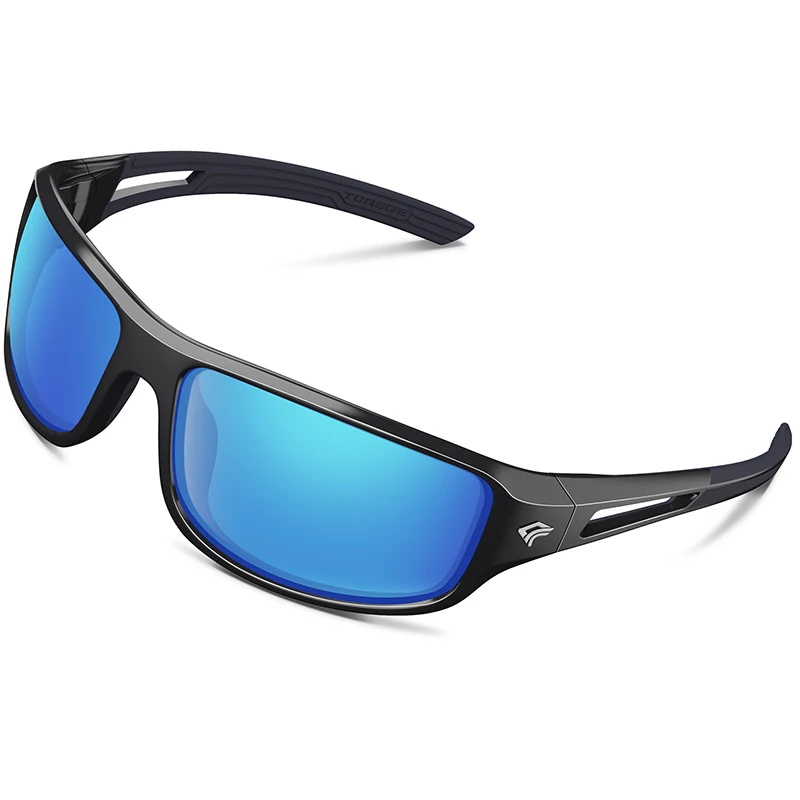 Поляризационные спортивные солнцезащитные очки для мужчин и женщин, для езды на велосипеде, бега, вождения, рыбалки, гольфа, бейсбола, GRILAMID TR90, небьющаяся оправа - Цвет: Black Blue
