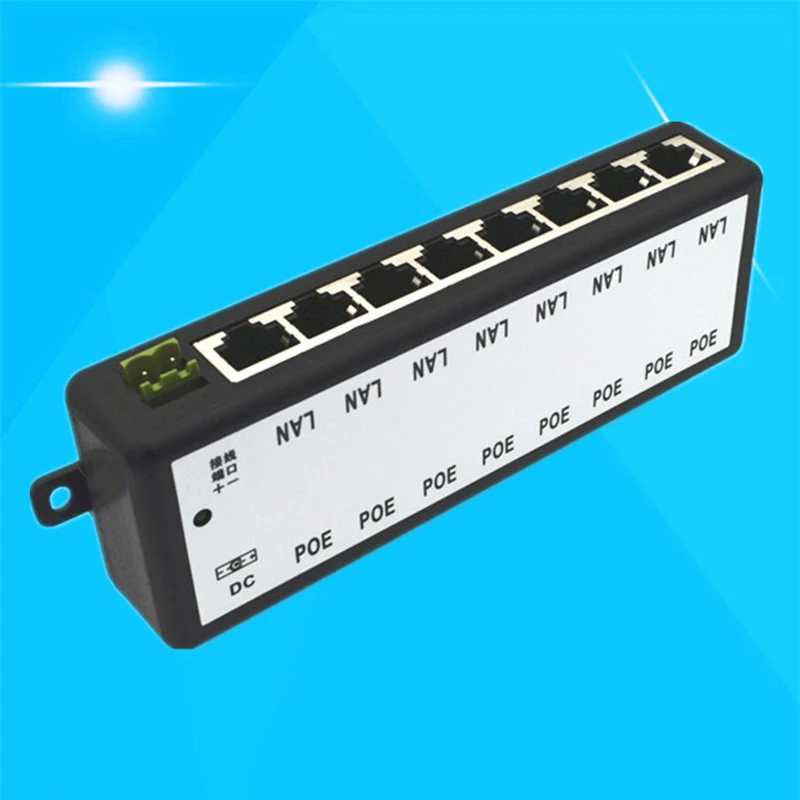 

Newly 8 Ports POE Injector Splitter for CCTV Networks Camera Power Over Ethernet DC128