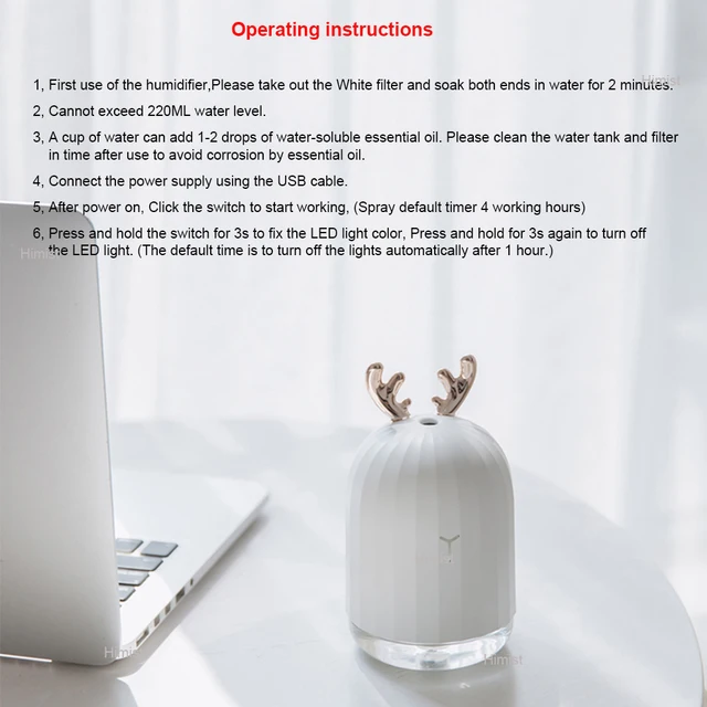 High Quality 220ML Ultrasonic Air Humidifier Aroma Essential Oil Diffuser for Home Car USB Fogger Mist Maker with LED Night Lamp Diffuseurs et Huiles essentielles Cocooning.net