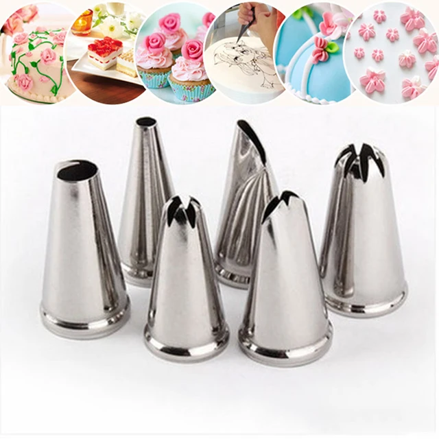 6pcs Stainless Steel Nozzle Set Baking Tools For Cakes Decorating Tips
