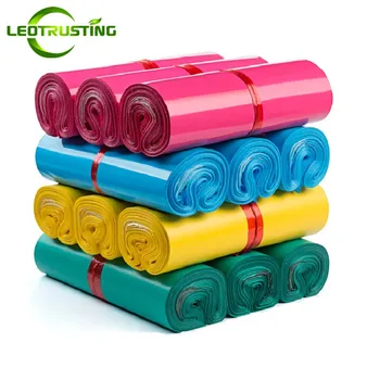 

Leotrusting 50pcs Colored Poly Mailer Mailing Bags Express Boxes Packaging Envelope Bag Hot Mailer Plastic Garments Shipping Bag