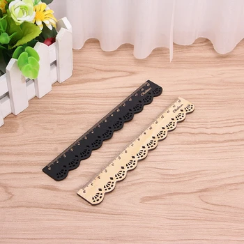 

Korea Kawaii Lace Wood Straight Ruler Hollow Student Stationery Measuring Tool