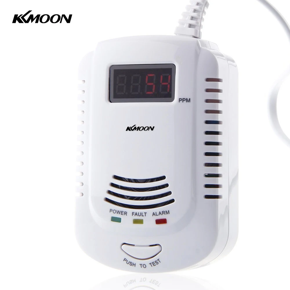 

LCD Plug-In Combustible Gas Detector LPG LNG Coal Natural Gas Leak Alarm Voice Warning For Home Kitchen Security Alarm Sensor