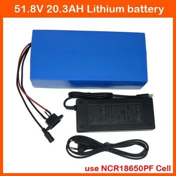 

1000W 52V 20AH ebike battery pack 14S 52V Lithium ion battery AKKU NCR18650PF 2900mah cell 2A charger