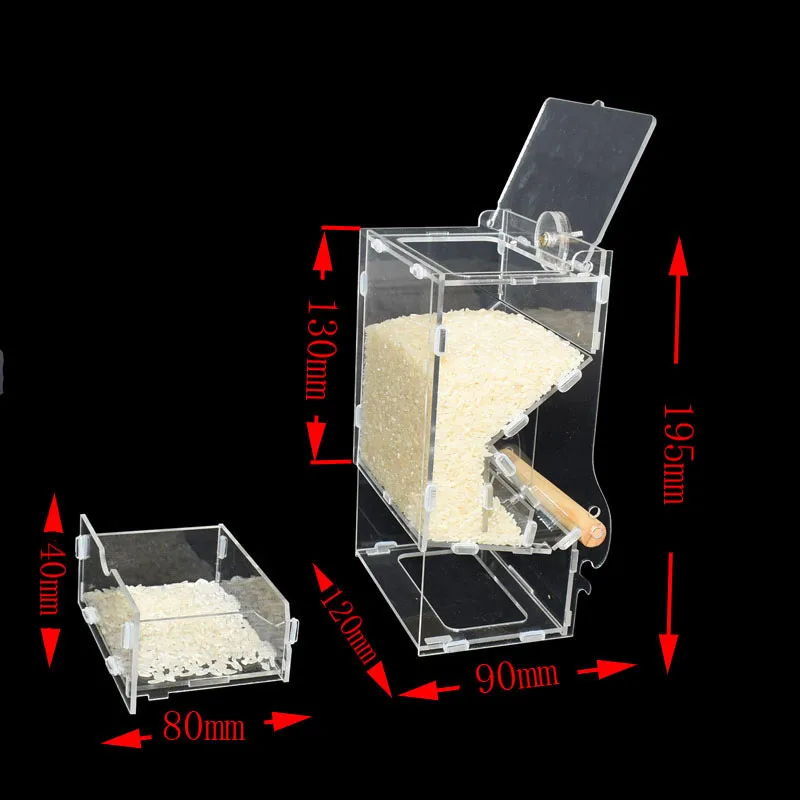 1 шт. попугая автоматической птицы кормушка "Клетка" Еда контейнер маленькой птичкой на рукаве, с защитой от проливания прозрачный подающий инструмент принадлежности для голубей