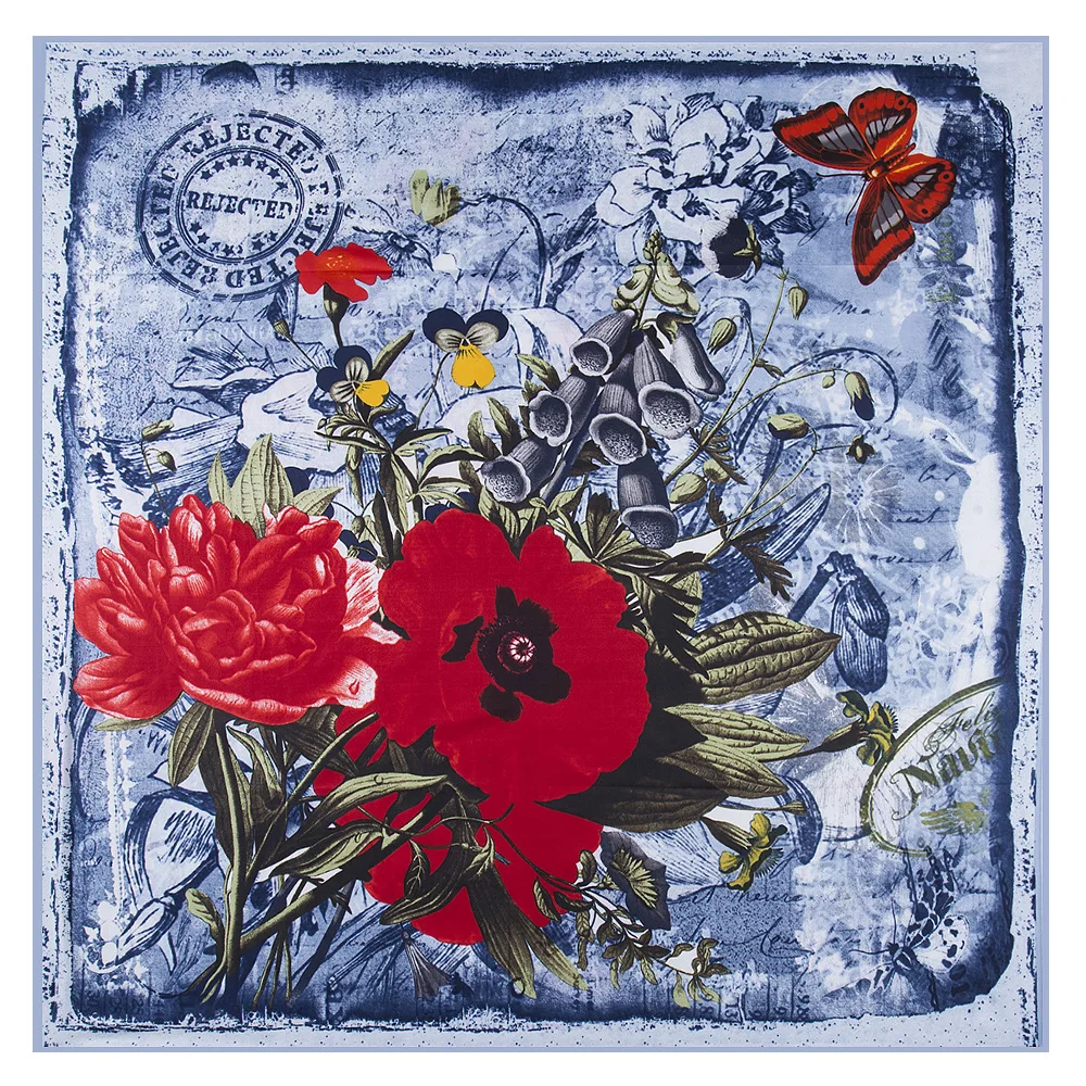 Модный Новый 130 см саржевый шелковый шарф европейский и американский бабочка